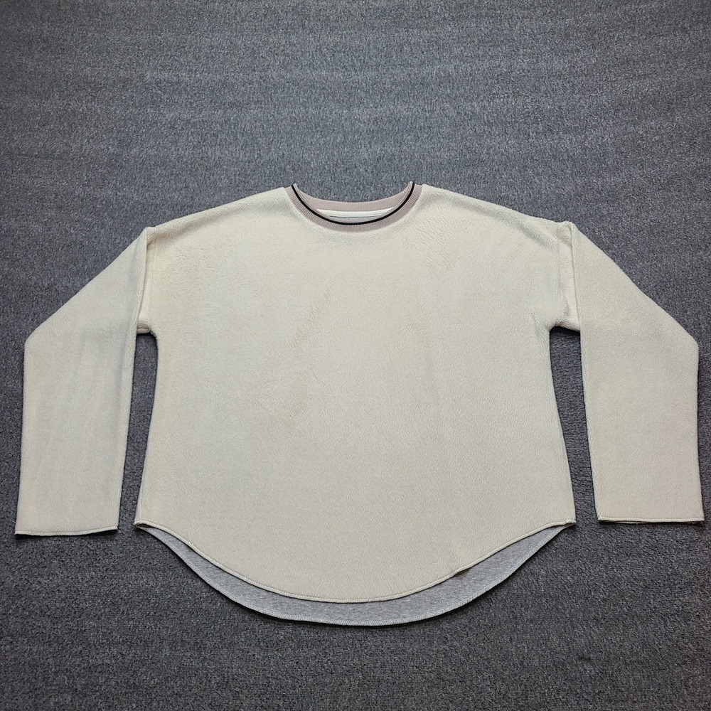Bellerose Cream Textured Crew Neck Long Sleeve Sweater Size 2